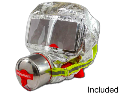 Photo of a fire escape mask from Natural Disaster Survival Products.