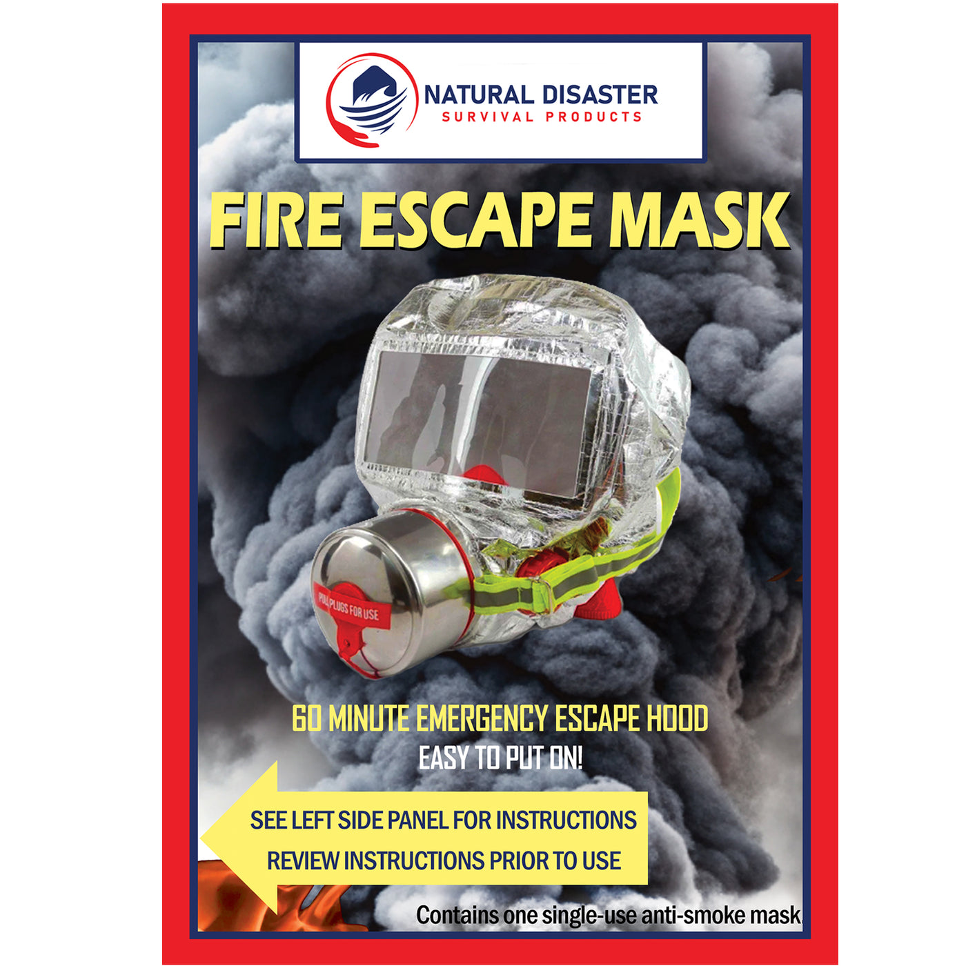 60 Minute Fire Escape Mask for Single Use – Natural Disaster Survival ...