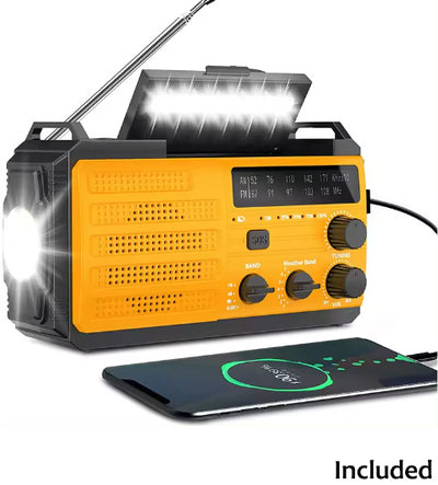 Yellow AM/FM radio/flashlight/NOAA band/SOS alarm
