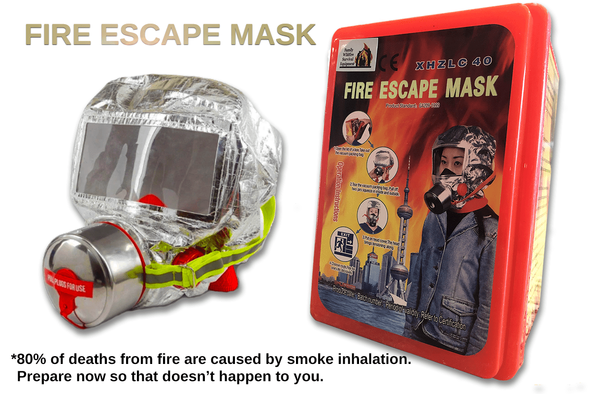 60 Minute Fire Escape Mask for Single Use – Natural Disaster Survival ...