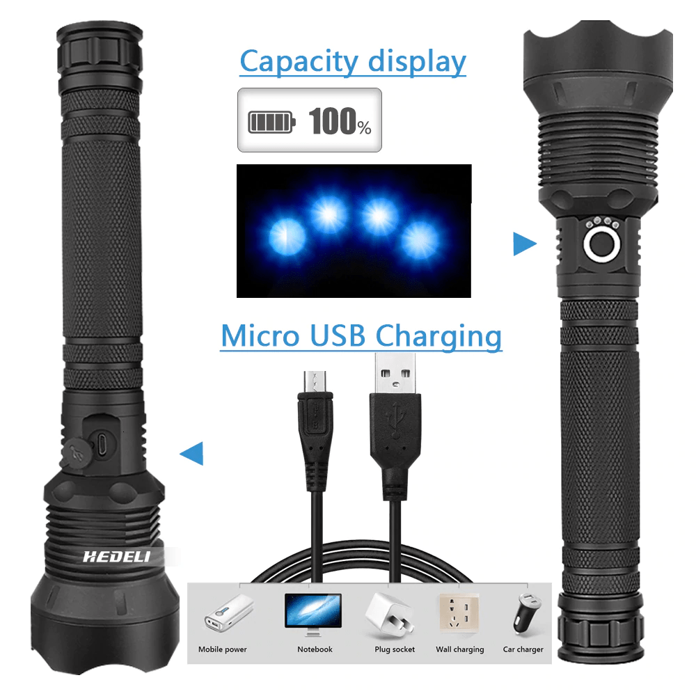 XHP120 Powerful Multi Purpose Survival Flashlight Natural