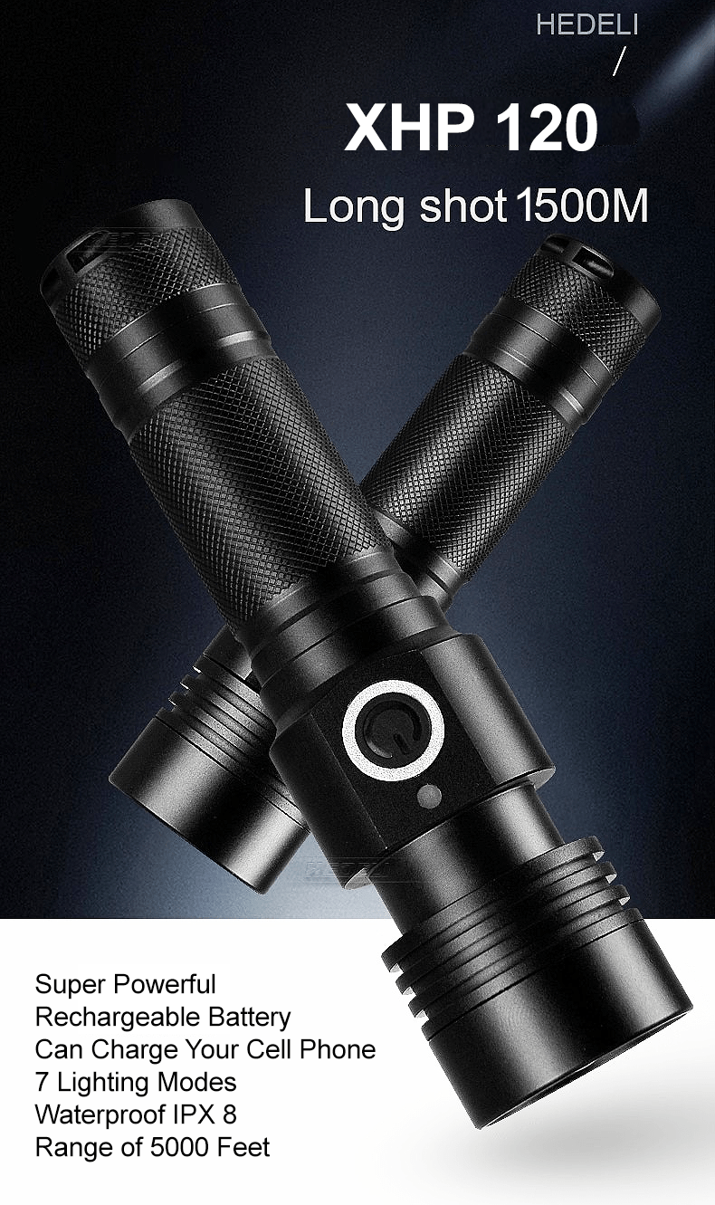 best long range rechargeable flashlight XHP120 Powerful, Multi-Purpose Survival Flashlight – Natural Disaster Survival Products